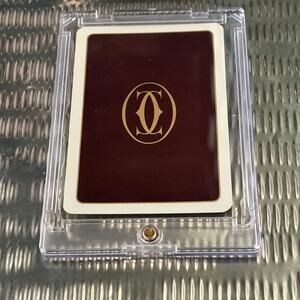 Cartier 4 of Spades Playing Card – Burgundy & Gold – in Protective Case